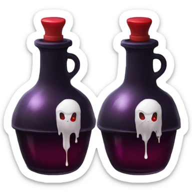 a stylish potion bottle with blood and a gothic lid, perfect for a vampire girl theme." sticker