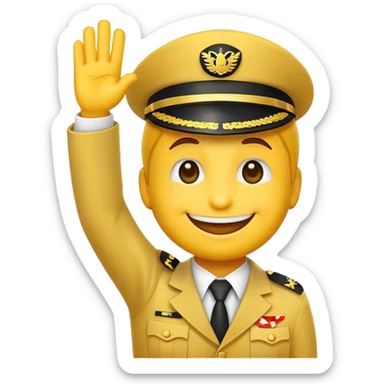 saluting emoji with text "YES SIR" sticker