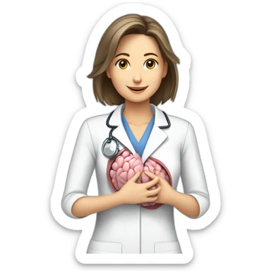 Radiologist-performing-breast-mri-to-woman sticker