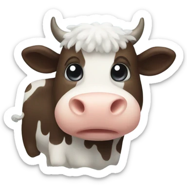 fluffy cow sticker