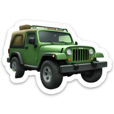 jeep passing through the forest sticker