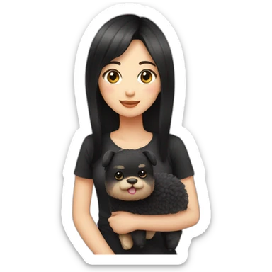 cute-asian-girl-with-black-hair-with-black-clothes-holding-an-alpaca  Download emoji sticker