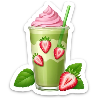 iced matcha latte strawberry  sticker