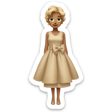 Beige bow Dress sticker