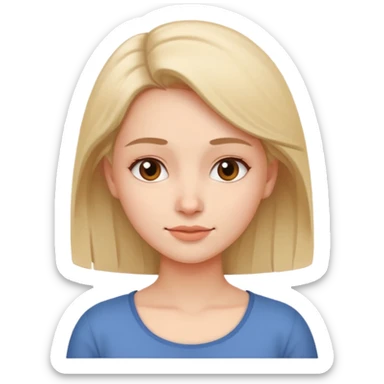 Woman tilting her head 45 degree towards her shoulders, face is relaxed sticker