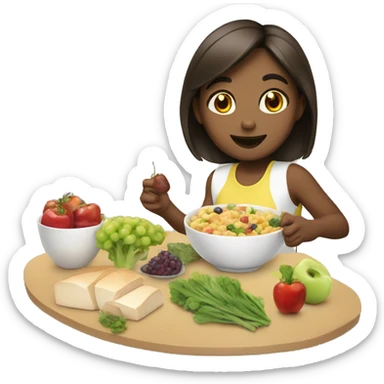 Positive girl having good nutrition sticker
