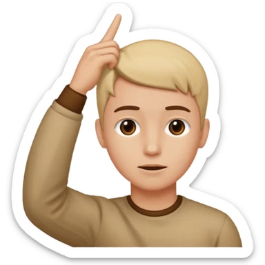 Como el segundo pero con la otra mano se señale la cabeza sticker