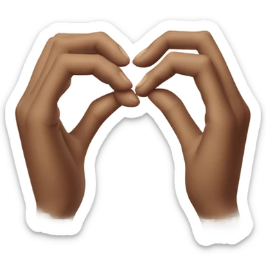 Two hands creating a heart shape sticker