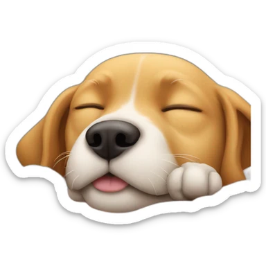 Dog sleeping in my hand sticker