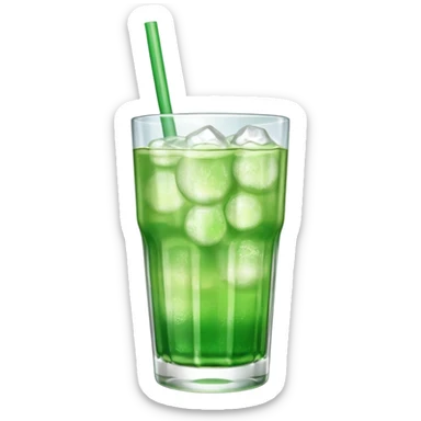 Japanese cream soda green on a glass with ice

 sticker