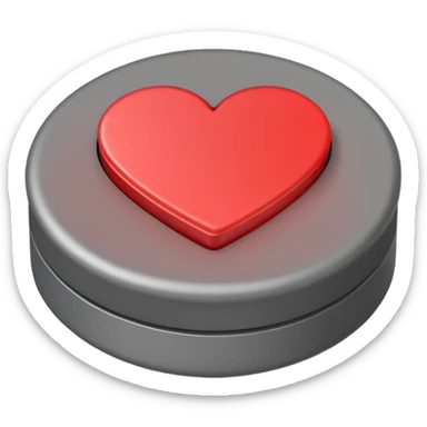 Minimalist pause button with a tiny heart above. Symbol of taking a mindful break. sticker