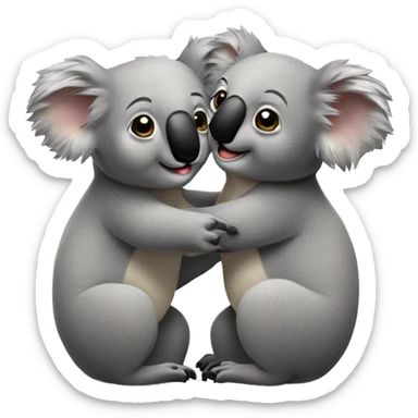 Two koalas kissing each other  sticker