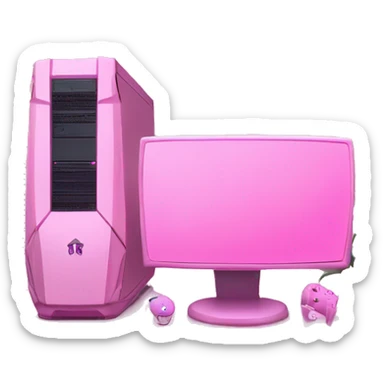 KAWAII PINK GAMING COMPUTER SETUP WITH RGB PINK GIRLY gaming setup LIGHTPINK sticker