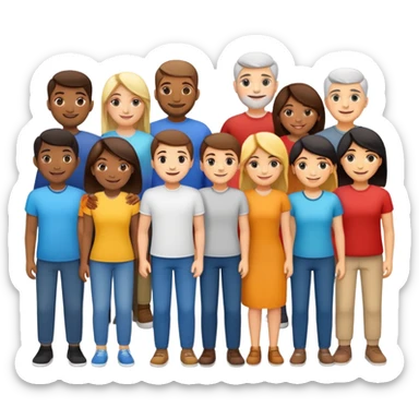 Group of diverse people standing together in unity sticker