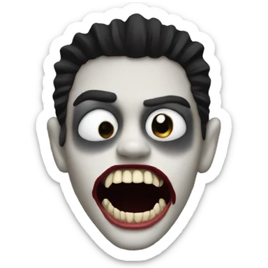 black lips with white vampire teeth sticker