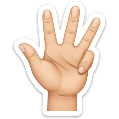a hand emoji with only the thumb, index finger, and middle finger out sticker