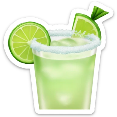Margarita with a lime and salted rim sticker
