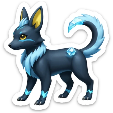 Manectric-Electrike-Amaura-Umbreon-Draco-Fakémon-hybrid-creature (full body), 4 legs sticker