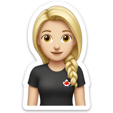 white girl wearing Canada t-shirt sticker