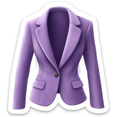 Realistic isolated open lavender fuzzy velvet feminine fashion blazer jacket. sticker
