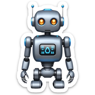 I want atom from reel steel that has gray body with black screen and blue eyes  form the screen and a brown top a  robot sticker
