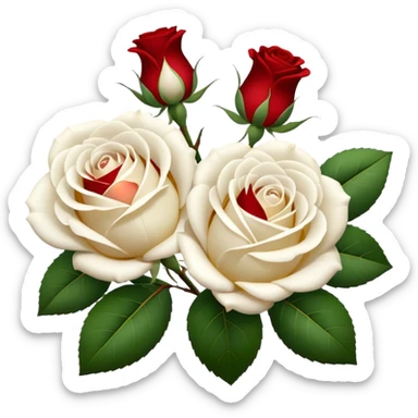 white roses only sticker