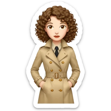 Dalgalı-kıvırcık arası saçlı, hafif perçemli; kehribar gözlü, küçük kalkık burunlu ve dolgun dudaklı. Oval yüzlü, çıkık elmacık kemikli. Omuzları geniş, beli ince, kalçası dolgun. Old money tarzında, trençkot ve kumaş pantolon seven, dikkat çekici bir kadın. sticker