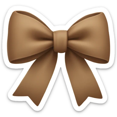 brown bow on beige star sticker