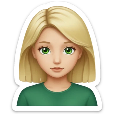 girl with blonde balayage and green eyes sticker