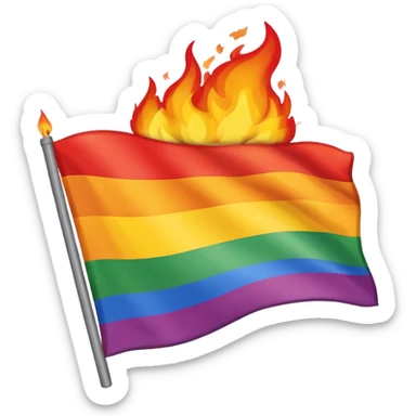 destroyed by fire lgbt flag  sticker