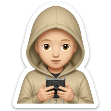 Hooded emoji on their phone making money sticker