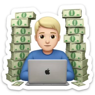 aktien experte er sitz am laptop und verdient durchs traden geld

geld sollte um ihn herum sein sticker