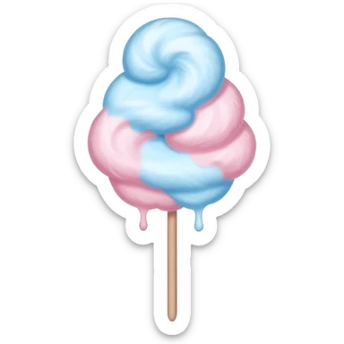 Basic cotton candy on stick with muted colors sticker