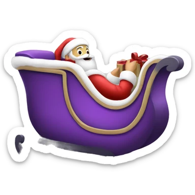 Purple Santa’s sleigh  sticker