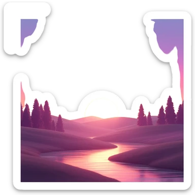 Shiny pastel rose-pink-lavender-violent-gradient sunset aesthetic realistic real life scenery landscape sunrise aesthetic landscape scenery scenic background sticker