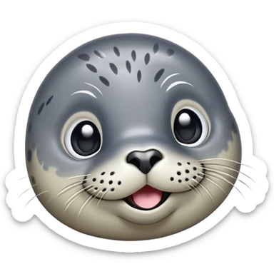 Cinematic Comical harbour seal Portrait Emoji, Head tilted dramatically with an exaggeratedly amused expression, featuring a sleek, agile body with wide, comically expressive eyes full of playful disbelief and a subtly contoured head, Simplified yet hilariously expressive features, highly detailed, glowing with a slightly sassy oceanic glow, high shine, dramatic yet playful, stylized with an air of quirky marine mischief, soft glowing outline, capturing the essence of a meme-worthy harbour seal that looks ready to side-eye its way into viral fame! sticker