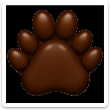 Make the paw print dark brown in apple style emojis sticker