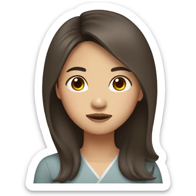 filipino korean woman with straight brown hair sticker