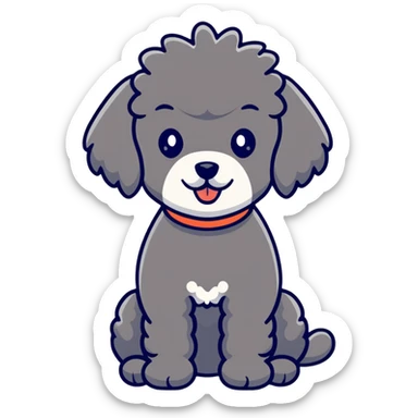 black french poodle dog sticker