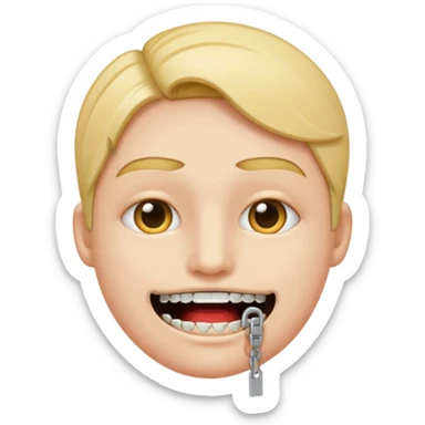 zipper mouth sticker