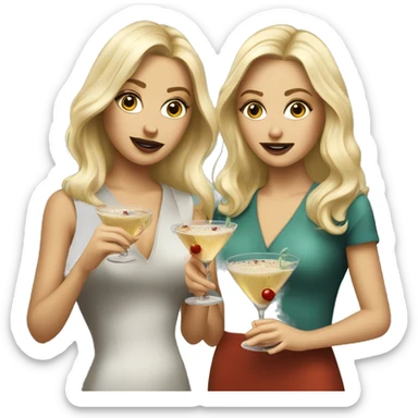 Two pretty blonde girls holding dirty martinis sticker
