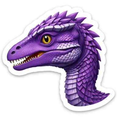 Purple velociraptor sticker