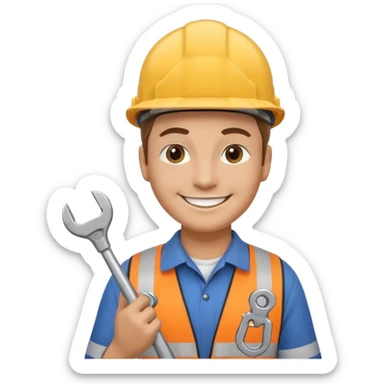 Engineer with wrench,Train Crew. sticker