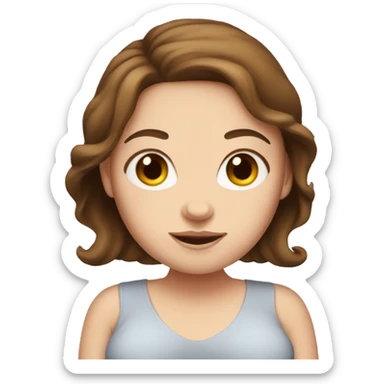 Pregnant white girl with brown hair  sticker