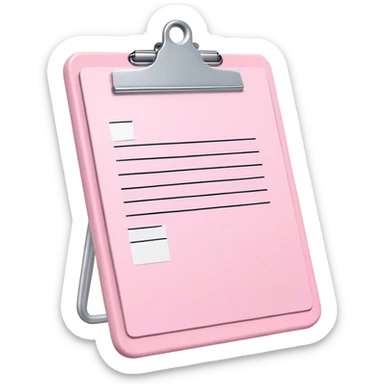 pastel pink clipboard with paper on it sticker