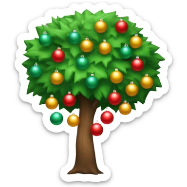 Árbol de navidad con esferas plateadas  sticker