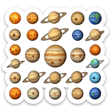 12 planets emojis I need a line for each planet mercury sticker