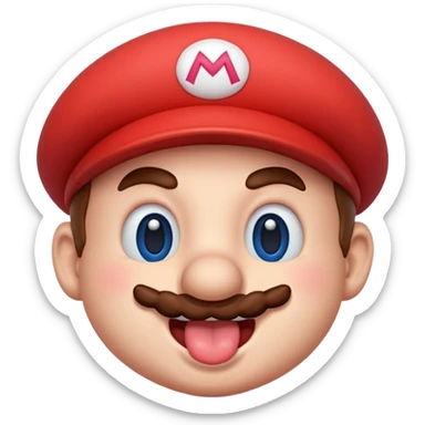 Mario blushing tongue out sticker