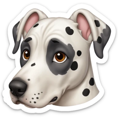 white Great Dane with black spots sticker