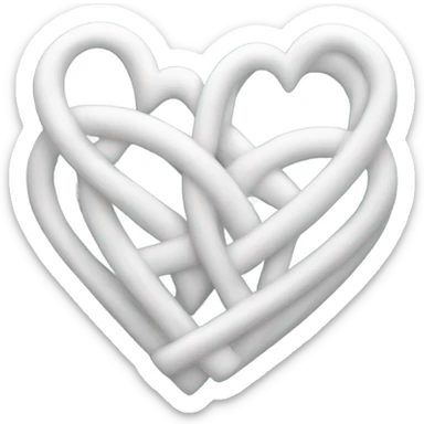 White intertwined hearts  sticker